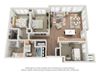 3 Bedroom 3D Floor Plan